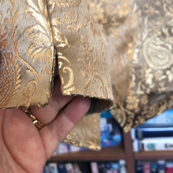 NWT Lauren Ralph Lauren Gold Paisley Metallic Brocade Vest Sz 14 - Picture 10 of 12